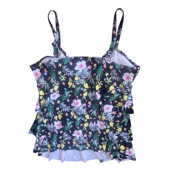 Women's Two Piece Tankini Sets Plus Size Swimsuit Layered Ruffle Boy Shorts 3XL - Picture 5 of 10